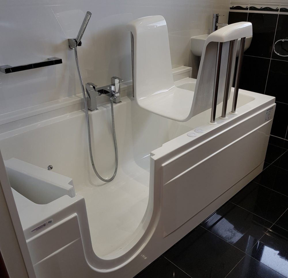 disabled shower with seat