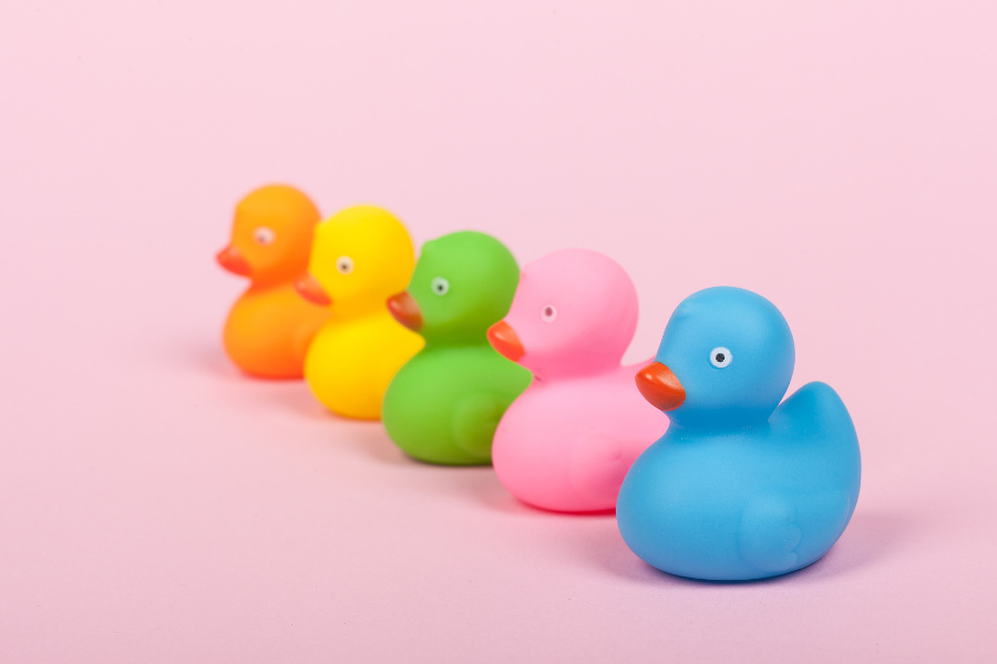 multicoloured rubber ducks