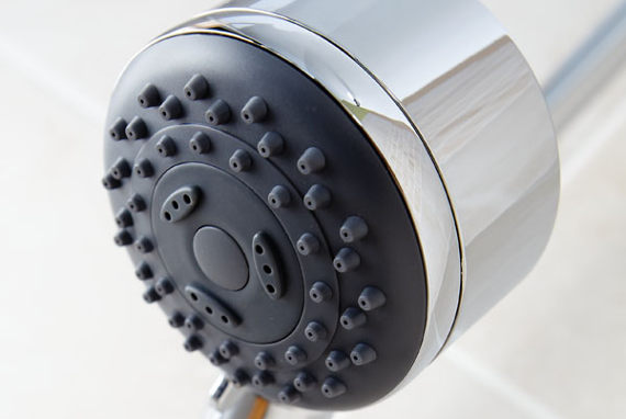 close up of shower head