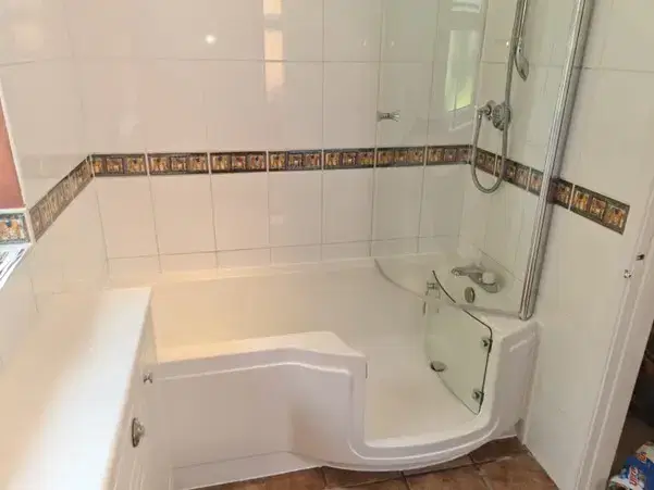 Morse Bathroom After Renovation Full Length Bath With Walk In Door