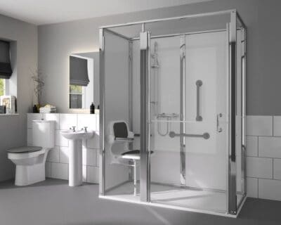 Onyx Care Pod cubicle with shower and seat