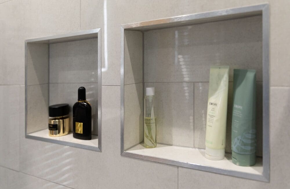 Recessed Shelving for small bathrooms
