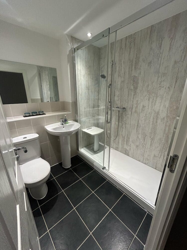 modern walk-in accessible shower